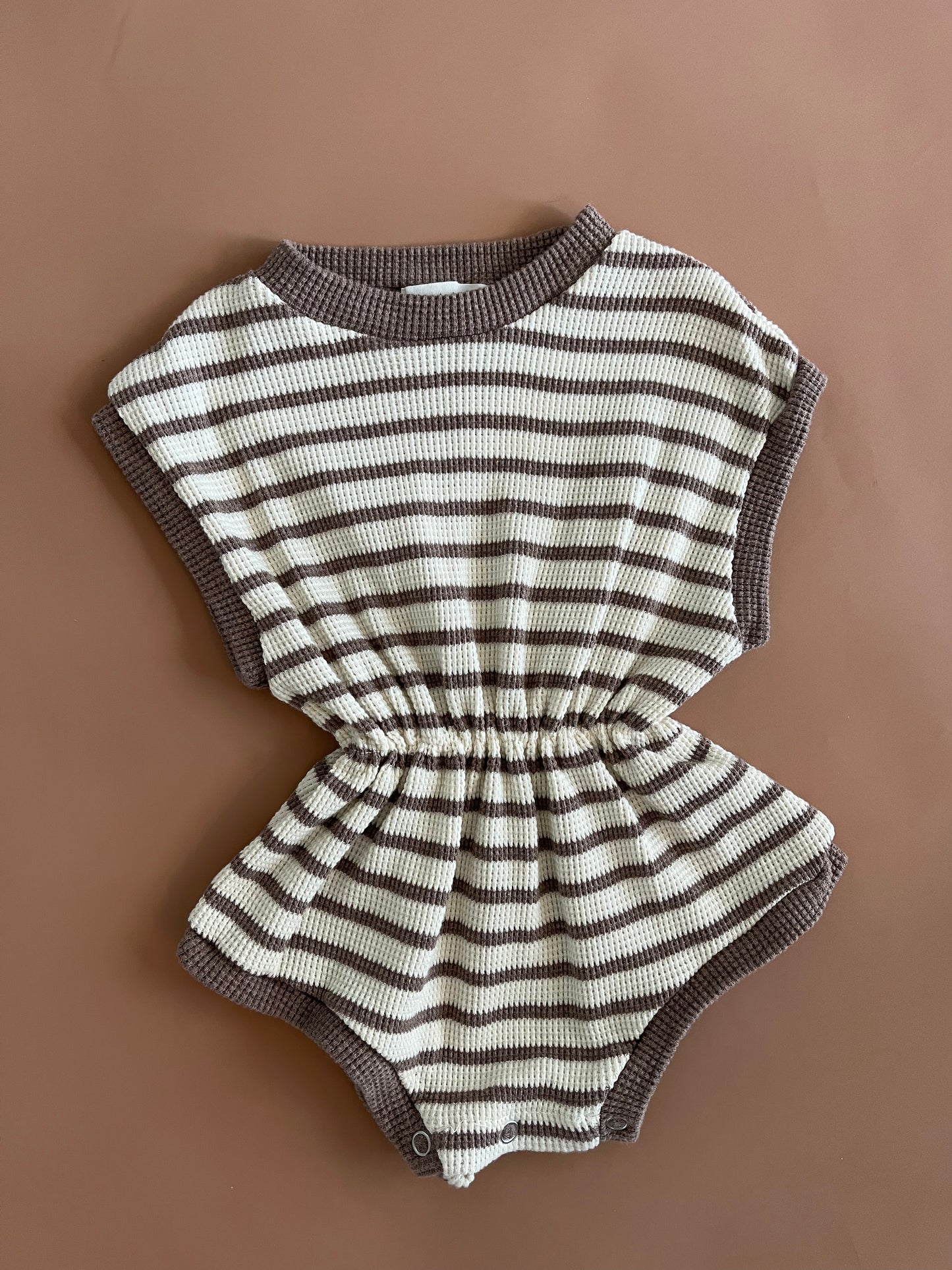 Stripes banding waffle bodysuit