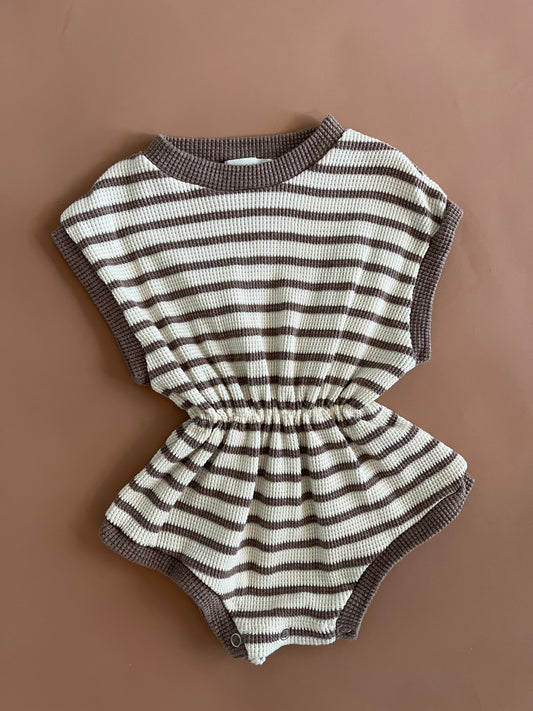 Stripes banding waffle bodysuit